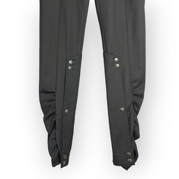 Bruno Pieters Ruffled Pant High Rise EU 36 WAIST 25 x 32 Black Zip Ankle Belgian - Picture 9 of 12